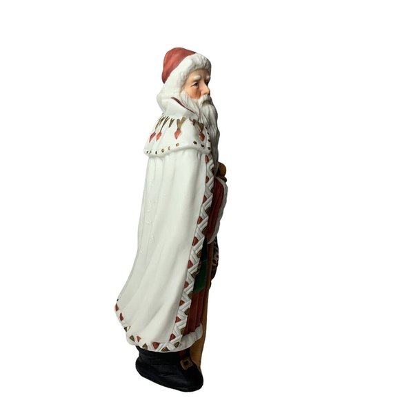 Traditions Christmas Santa Claus Holding Staff Bag Toy Figural Porcelain - Picture 5 of 12